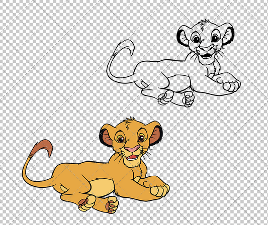 Young Simba - The Lion King 002, Svg, Dxf, Eps, Png - SvgShopArt