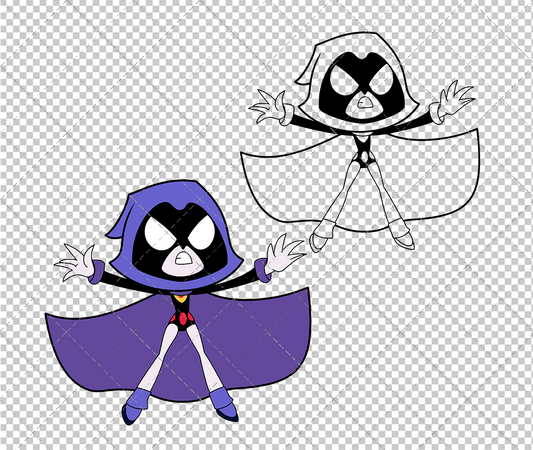 Raven - Teen Titans Go 002, Svg, Dxf, Eps, Png - SvgShopArt