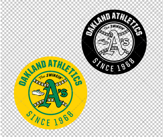 Oakland Athletics Circle 1971, Svg, Dxf, Eps, Png - SvgShopArt