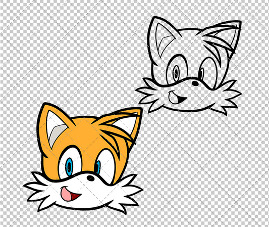 Tails - Sonic the Hedgehog 002, Svg, Dxf, Eps, Png - SvgShopArt