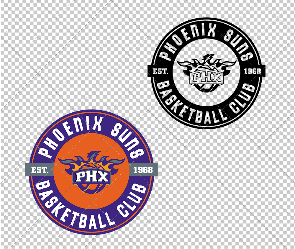 Phoenix Suns Circle 2000, Svg, Dxf, Eps, Png - SvgShopArt