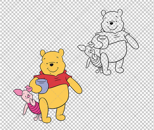 Winnie and Piglet - Winnie The Pooh, Svg, Dxf, Eps, Png - SvgShopArt