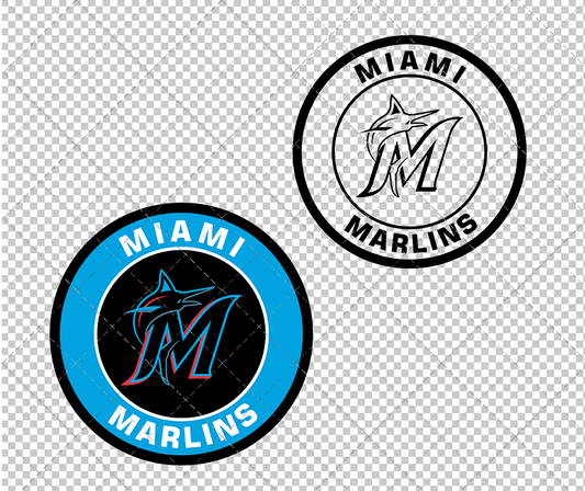 Miami Marlins Circle 2019, Svg, Dxf, Eps, Png - SvgShopArt