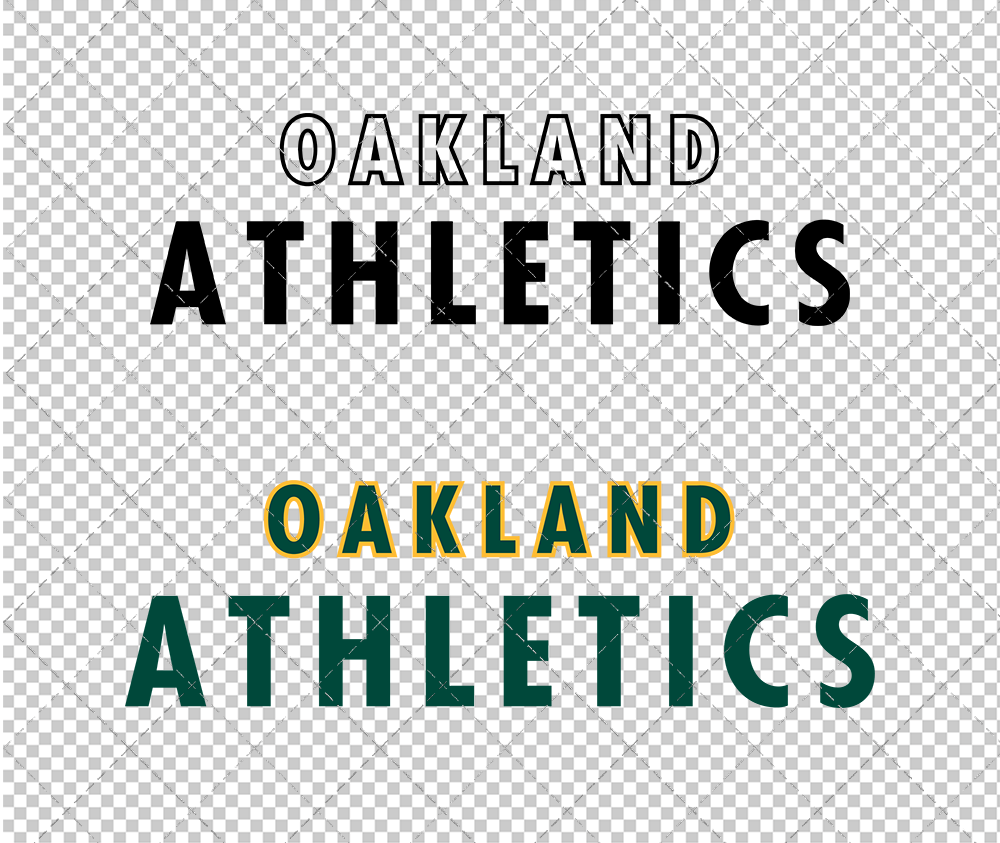 Oakland Athletics Wordmark 1993, Svg, Dxf, Eps, Png - SvgShopArt