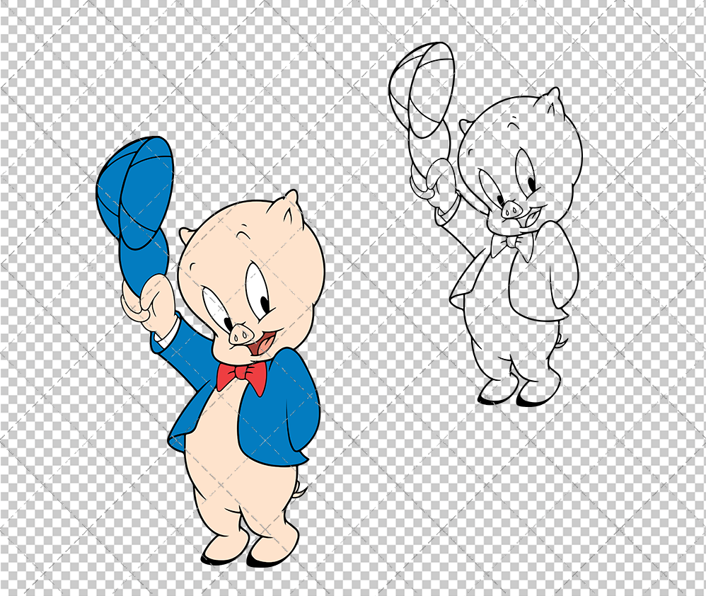 Porky Pig - Looney Tunes, Svg, Dxf, Eps, Png - SvgShopArt