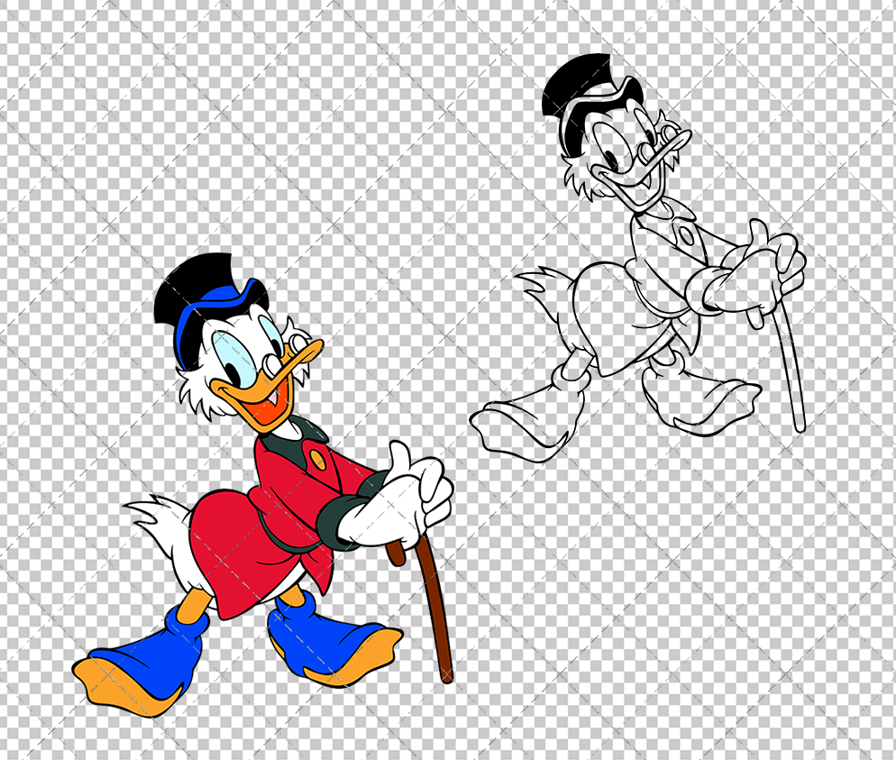 Scrooge McDuck - Ducktales 002, Svg, Dxf, Eps, Png - SvgShopArt