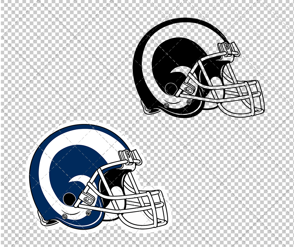 Los Angeles Rams Helmet 2017 002, Svg, Dxf, Eps, Png - SvgShopArt