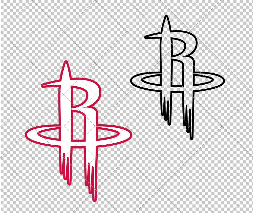 Houston Rockets Vector Logo Houston Rockets Dxf Etsy