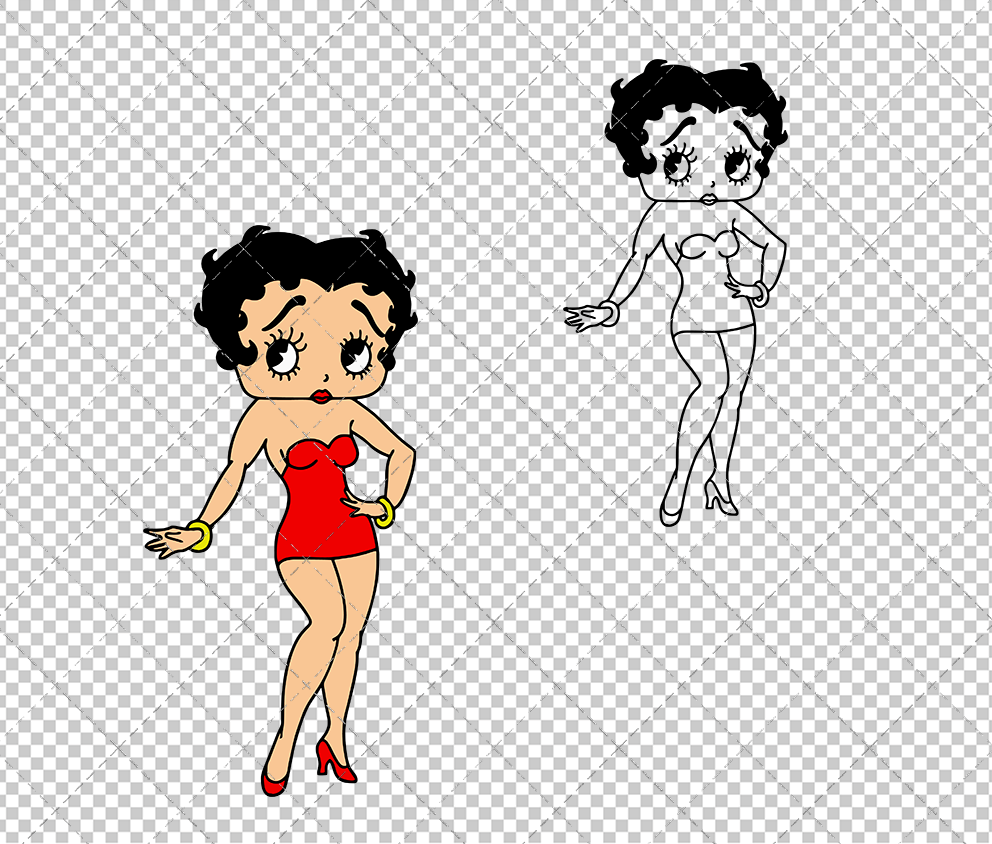 Betty Boop 005, Svg, Dxf, Eps, Png - SvgShopArt