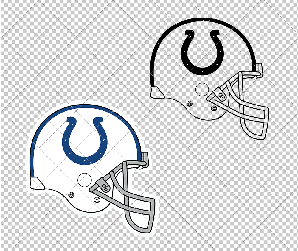 Indianapolis Colts Helmet 2008, Svg, Dxf, Eps, Png - SvgShopArt