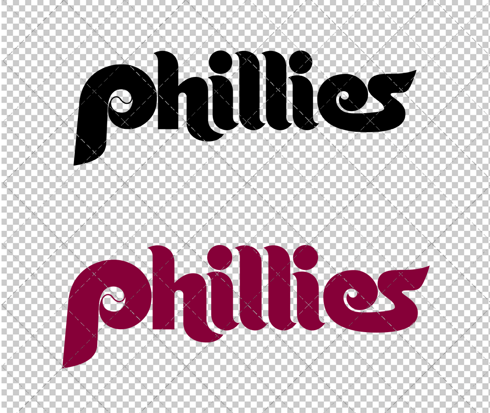 Philadelphia Phillies Wordmark 1984, Svg, Dxf, Eps, Png - SvgShopArt