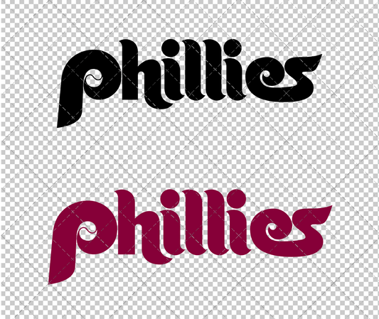 Philadelphia Phillies Wordmark 1984, Svg, Dxf, Eps, Png - SvgShopArt