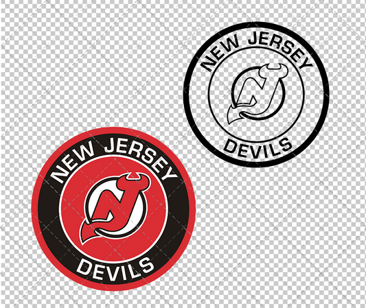 New Jersey Devils Circle 1999 002, Svg, Dxf, Eps, Png - SvgShopArt