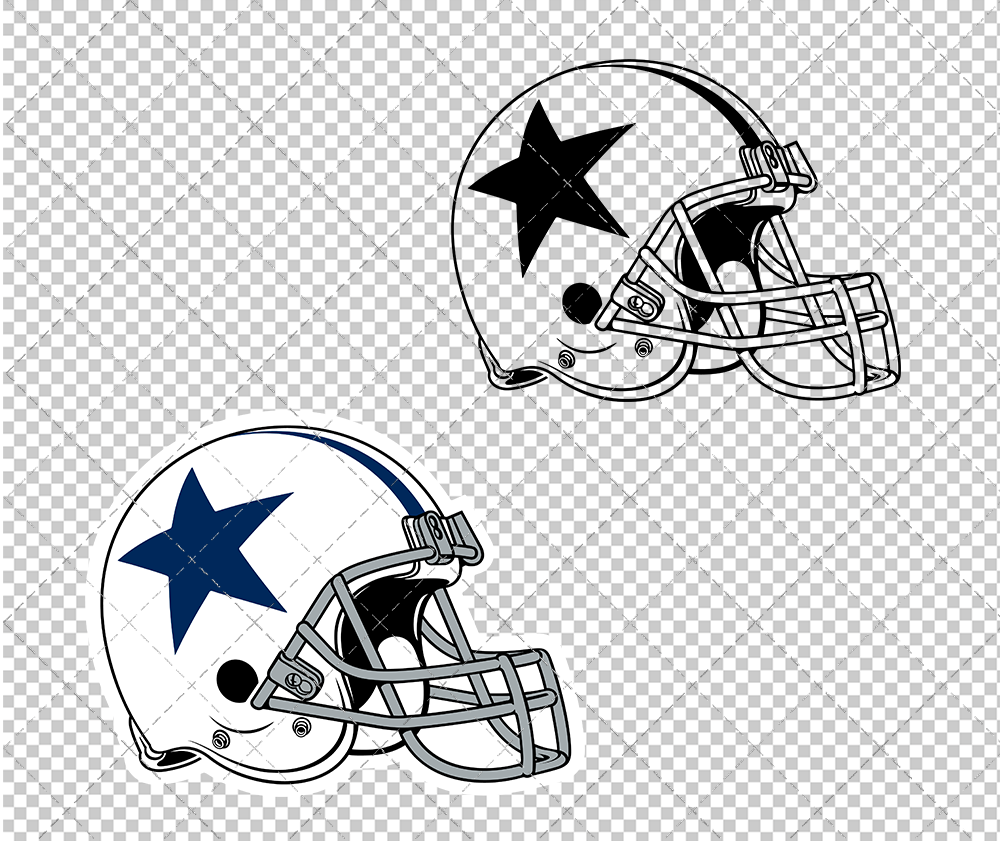 Dallas Cowboys Helmet 1960 002, Svg, Dxf, Eps, Png - SvgShopArt