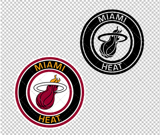 Miami Heat Circle 2008 003, Svg, Dxf, Eps, Png - SvgShopArt
