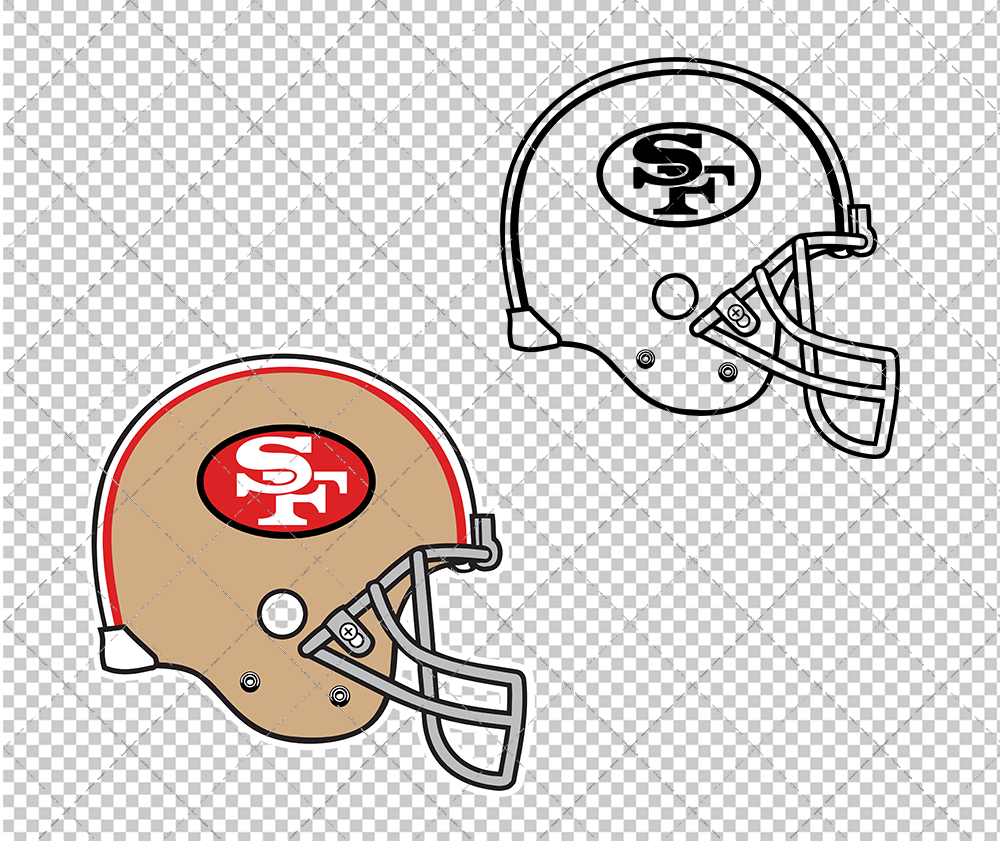 San Francisco 49ers Helmet 1989, Svg, Dxf, Eps, Png - SvgShopArt