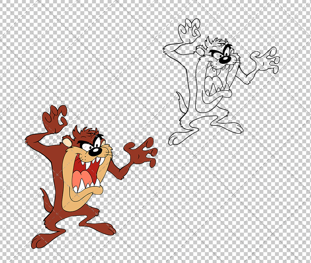 Tasmanian Devil - Looney Tunes 003, Svg, Dxf, Eps, Png - SvgShopArt