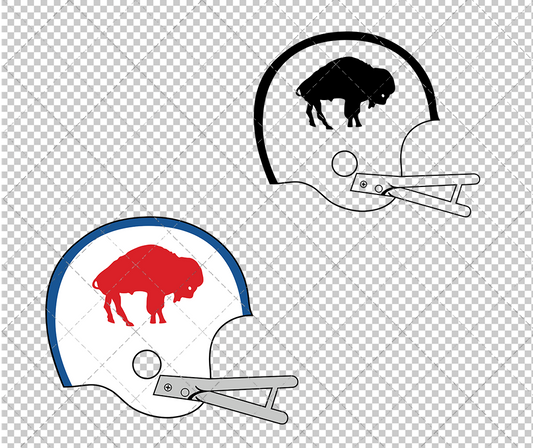 Buffalo Bills Helmet 1970, Svg, Dxf, Eps, Png - SvgShopArt