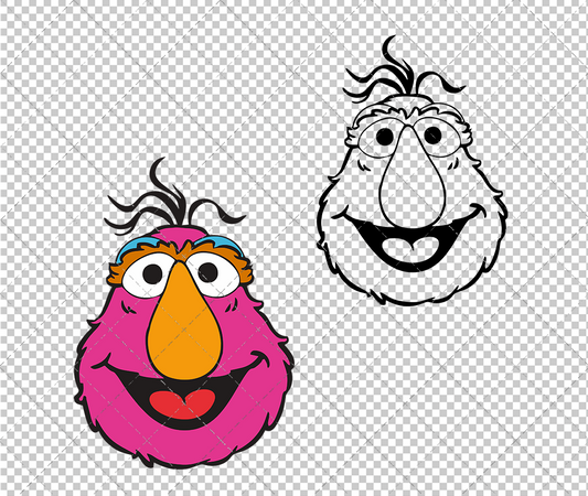 Telly Monster - Sesame Street, Svg, Dxf, Eps, Png - SvgShopArt