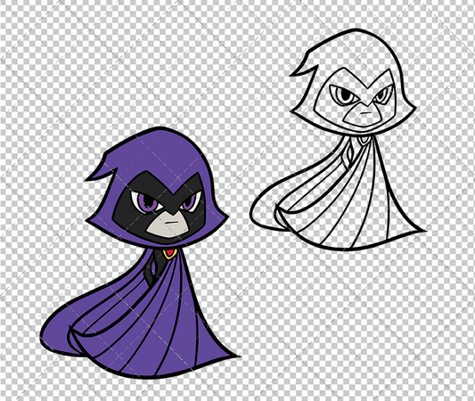 Raven - Teen Titans Go 003, Svg, Dxf, Eps, Png - SvgShopArt