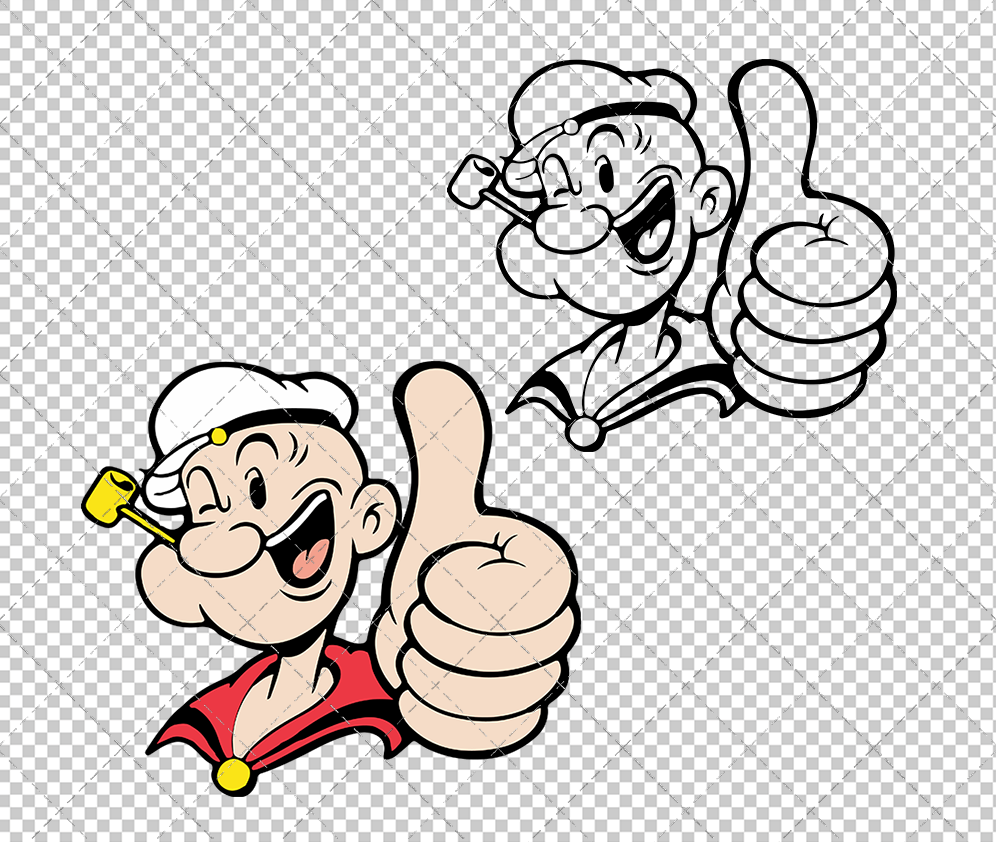 Popeye the Sailor Man, Svg, Dxf, Eps, Png - SvgShopArt