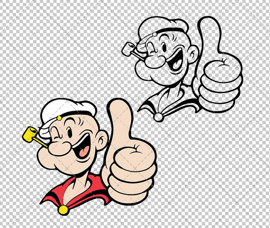 Popeye the Sailor Man, Svg, Dxf, Eps, Png - SvgShopArt