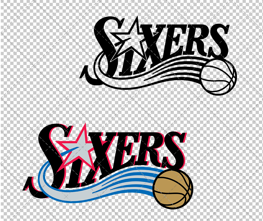 Philadelphia 76ers Alternate 1999, Svg, Dxf, Eps, Png - SvgShopArt