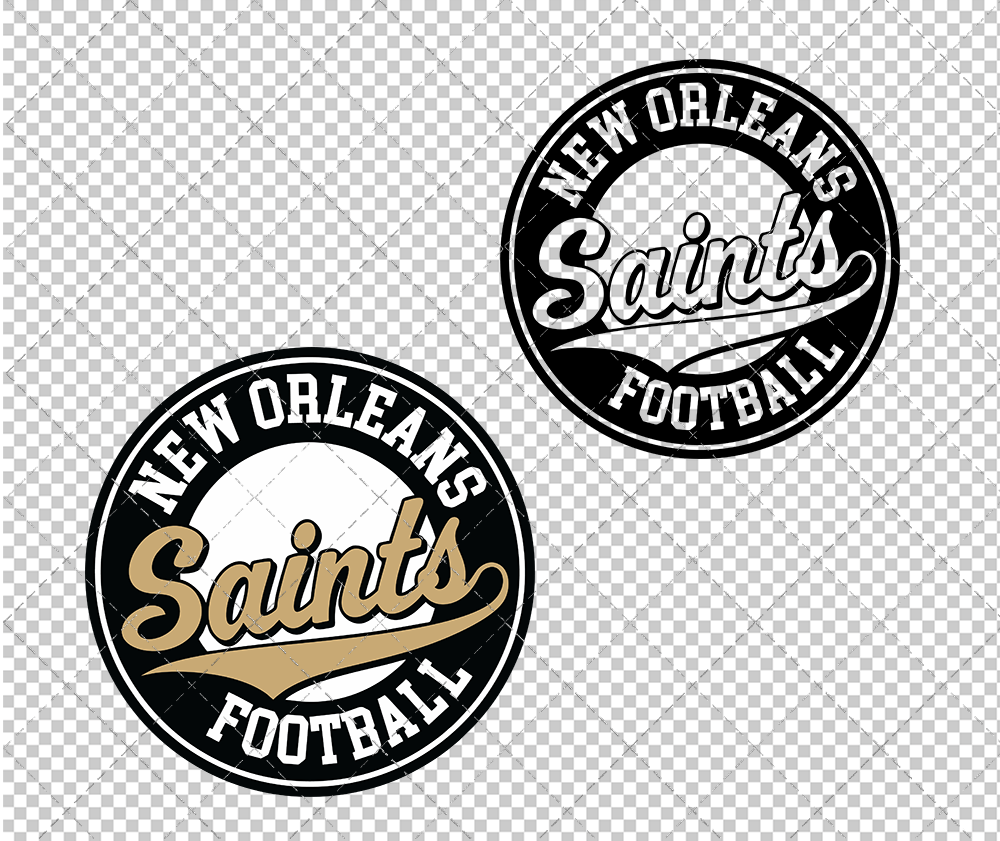 New Orleans Saints Circle 2002 002, Svg, Dxf, Eps, Png - SvgShopArt