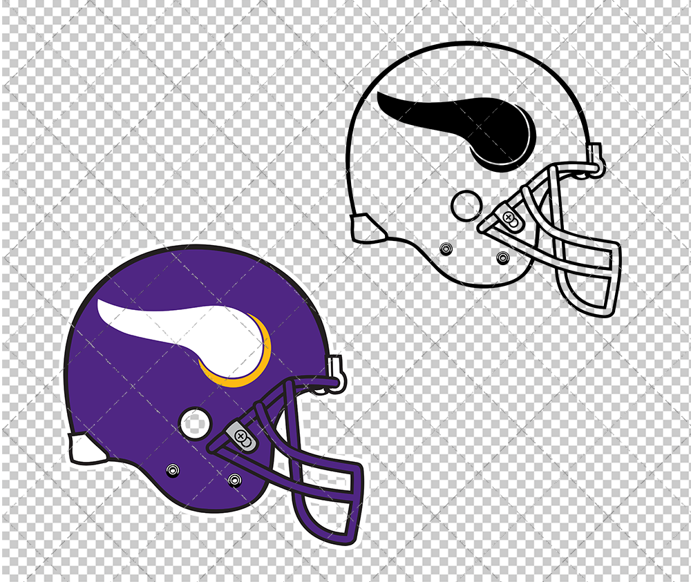 Minnesota Vikings Helmet 1985, Svg, Dxf, Eps, Png - SvgShopArt