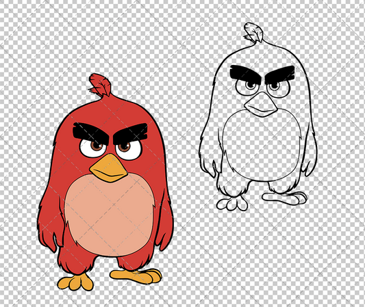 Red - The Angry Birds 002, Svg, Dxf, Eps, Png - SvgShopArt