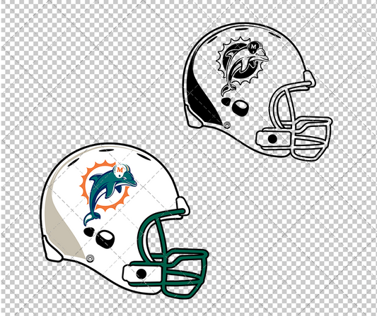 Miami Dolphins Helmet 1997, Svg, Dxf, Eps, Png - SvgShopArt