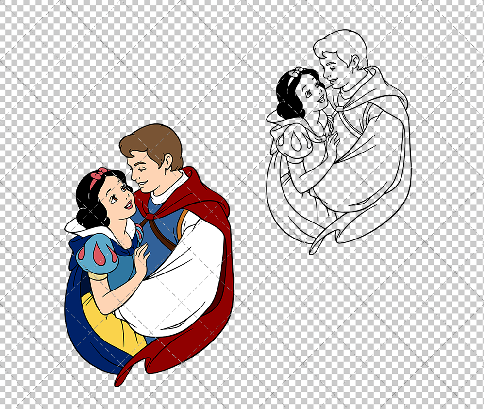 Snow White and Prince - Snow White, Svg, Dxf, Eps, Png - SvgShopArt