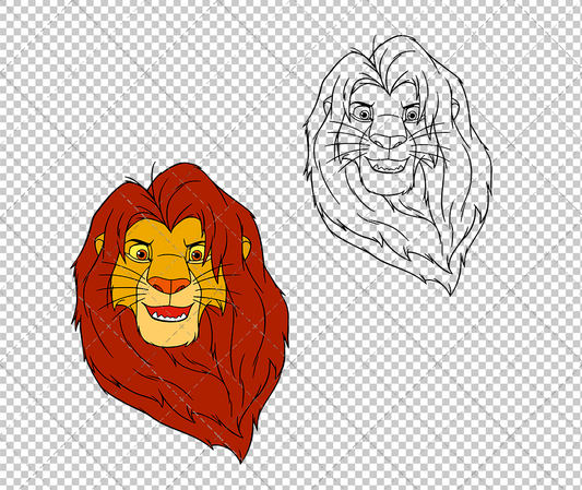 Simba - The Lion King, Svg, Dxf, Eps, Png - SvgShopArt