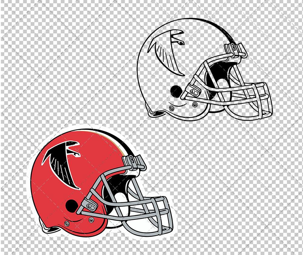 Atlanta Falcons Helmet 1966 004, Svg, Dxf, Eps, Png - SvgShopArt