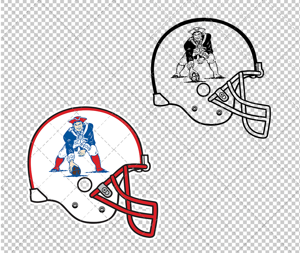 New England Patriots Helmet 1991, Svg, Dxf, Eps, Png - SvgShopArt