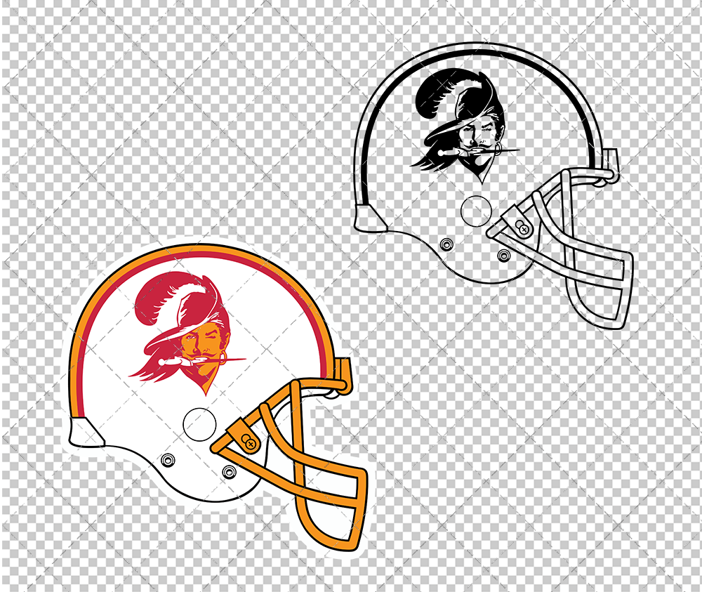 Tampa Bay Buccaneers Helmet 1976, Svg, Dxf, Eps, Png - SvgShopArt