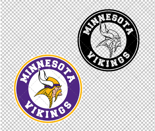 Minnesota Vikings Circle 1985 002, Svg, Dxf, Eps, Png - SvgShopArt