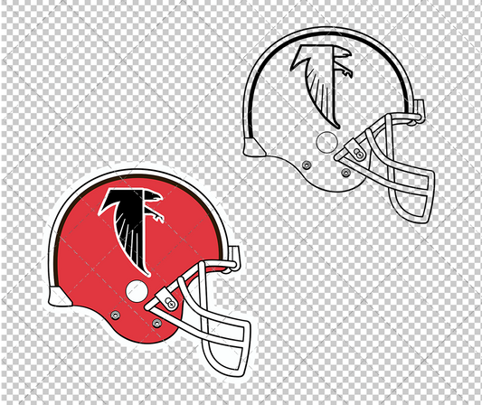 Atlanta Falcons Helmet 1966, Svg, Dxf, Eps, Png - SvgShopArt