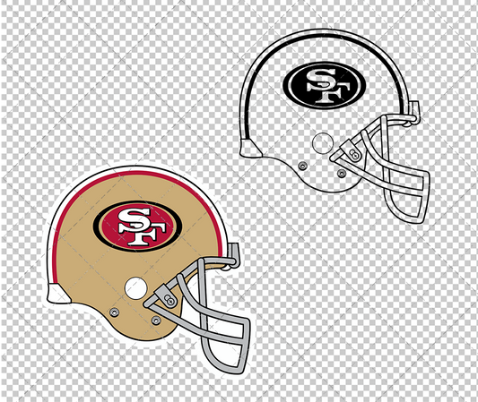 San Francisco 49ers Helmet 2009, Svg, Dxf, Eps, Png - SvgShopArt