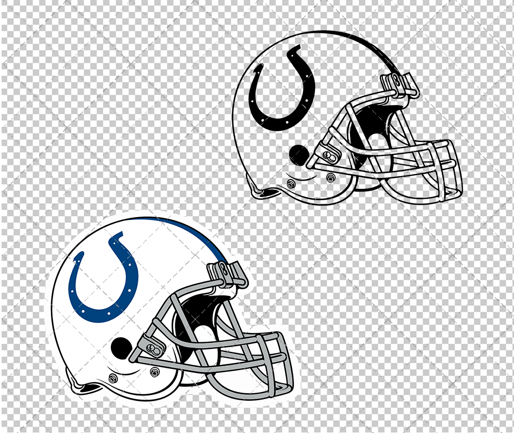 Indianapolis Colts Helmet 2008 002, Svg, Dxf, Eps, Png - SvgShopArt