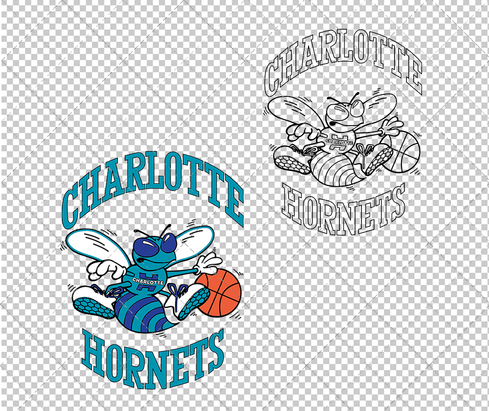 Charlotte Hornets 1988, Svg, Dxf, Eps, Png - SvgShopArt