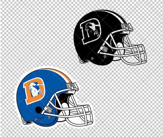 Denver Broncos Helmet 1970 002, Svg, Dxf, Eps, Png - SvgShopArt