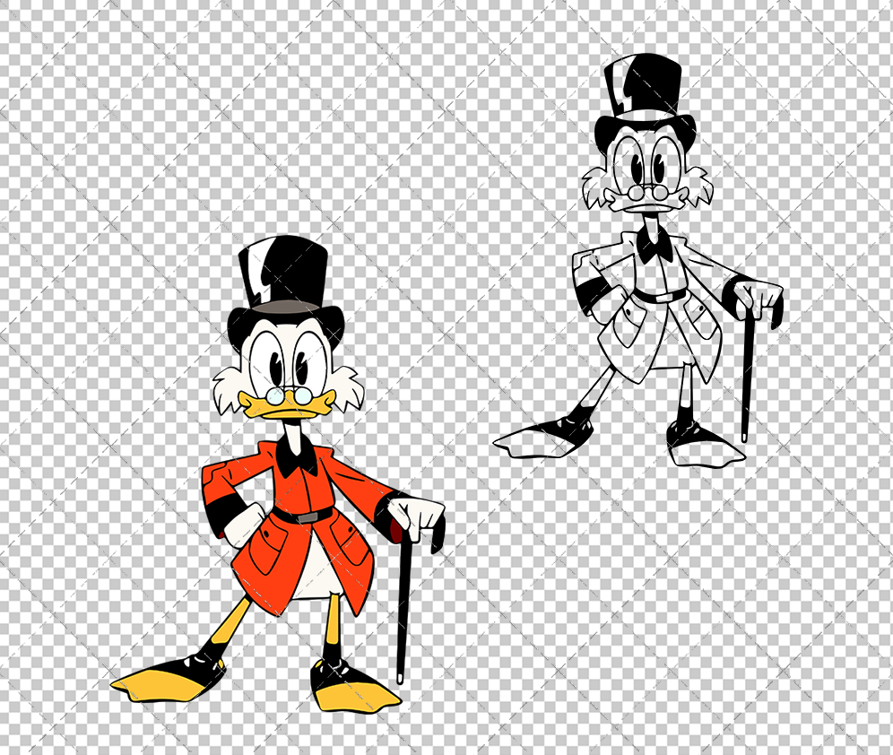 Scrooge McDuck - Ducktales 003, Svg, Dxf, Eps, Png - SvgShopArt
