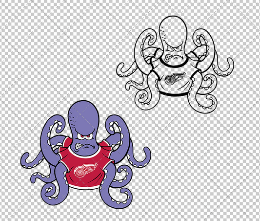 Detroit Red Wings Mascot Al the Octopus 002, Svg, Dxf, Eps, Png - SvgShopArt