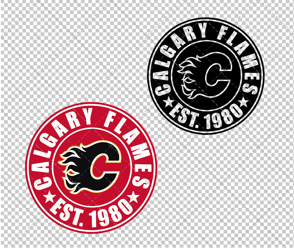 Calgary Flames Circle 2003 002, Svg, Dxf, Eps, Png - SvgShopArt