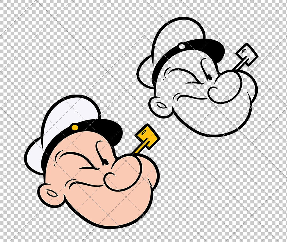 Popeye the Sailor Man 004, Svg, Dxf, Eps, Png - SvgShopArt