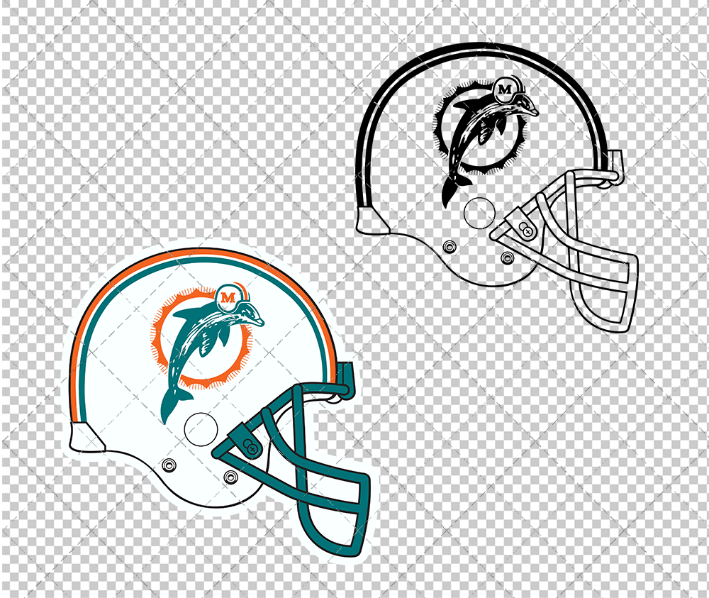 Miami Dolphins Helmet 1989, Svg, Dxf, Eps, Png - SvgShopArt