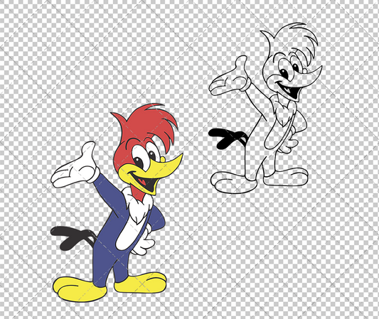 Woody Woodpecker 002, Svg, Dxf, Eps, Png - SvgShopArt