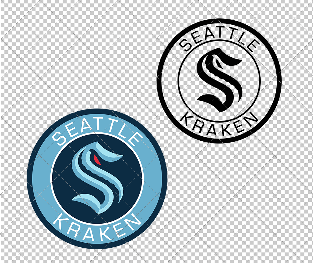 Seattle Kraken Circle 2021 003, Svg, Dxf, Eps, Png - SvgShopArt