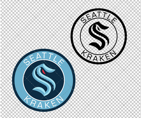 Seattle Kraken Circle 2021 003, Svg, Dxf, Eps, Png - SvgShopArt